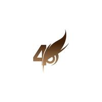 Number 4 logo icon combined with owl eyes icon design vector