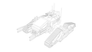 arte lineal de tanques militares vector