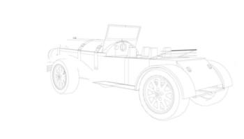 Old car design line art vector