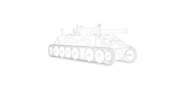 arte lineal de tanques militares vector