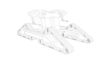 line art of assault tank vector