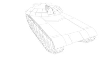 line art of assault tank vector