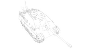 arte lineal de tanques militares vector