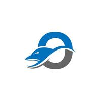 Dolphin with Letter O logo icon design concept vector template