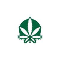 Cannabis leaf logo design vector template