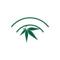 Cannabis leaf logo design vector template