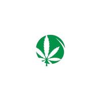 Cannabis leaf logo design vector template