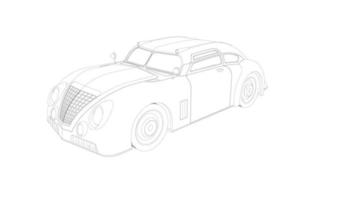 Old car design line art vector