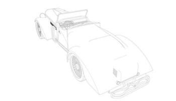 arte lineal de diseño de autos antiguos vector