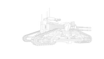 arte lineal de tanques militares vector