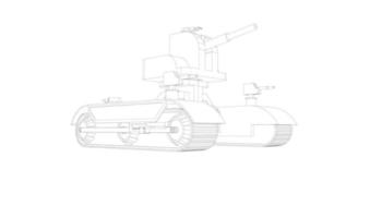 arte lineal del tanque de asalto vector