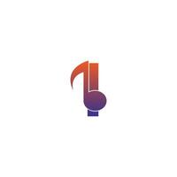 Letter I logo icon with musical note design symbol template vector