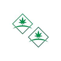 Cannabis leaf logo design vector template