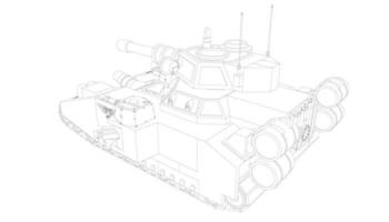 line art of destroyer tank vector
