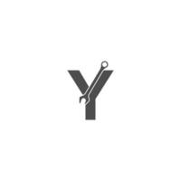Letter Y logo icon with wrench design vector