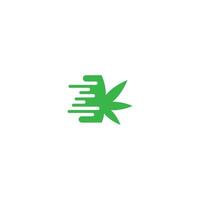 Cannabis leaf logo design vector template