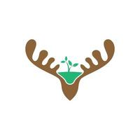 Deer antler logo icon illustration design vector