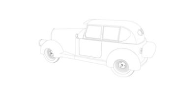 Vintage car design line art vector