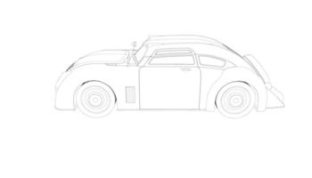 arte lineal de diseño de autos antiguos vector