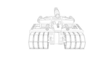 arte lineal de tanques militares vector