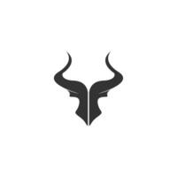 logotipo de icono de toro, vector de diseño de logotipo de icono de cabeza de búfalo