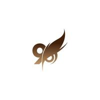 Number 9 logo icon combined with owl eyes icon design vector