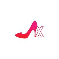 Letter X with Women shoe, high heel logo icon design vector