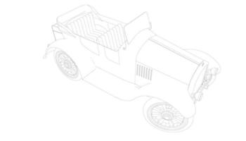 Vintage car design line art vector