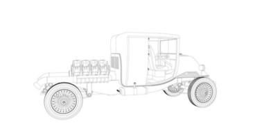 arte lineal de diseño de autos antiguos vector