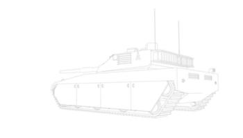 arte lineal de tanques militares vector