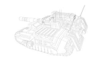 line art of assault tank vector