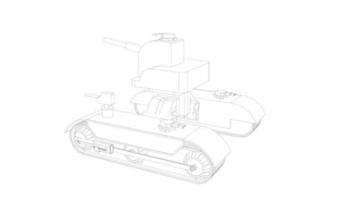 line art of assault tank vector