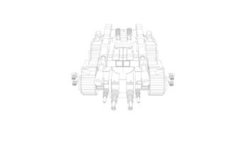 line art of destroyer tank vector