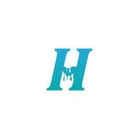 Melting Letter H icon logo design template vector