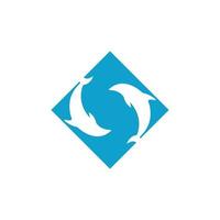 plantilla de vector de concepto de diseño de icono de logotipo de delfín