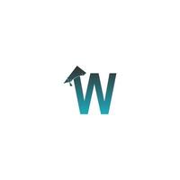 Letter W logo icon with graduation hat design vector