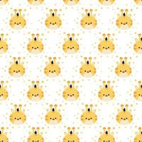 Seamless pattern with cartoon style giraffe head vector illustration