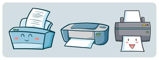 Funny printers in cartoon style vector