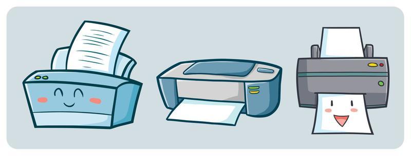Funny printers in cartoon style 6834214 Vector Art at Vecteezy Funny printers in cartoon style 6834214 Vector Art at Vecteezy