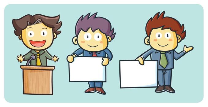 Workers doing presentation vector