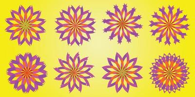 estrellas flores pétalo follaje flor icono elemento patrón de fondo abstracto ilustración vectorial eps10 07232021 vector