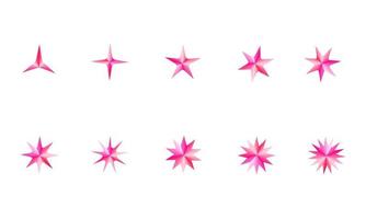 Collection of star flower icons ornament element vector illustration