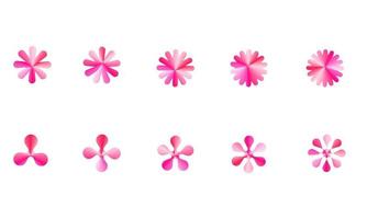 Collection of icons flowers petal blossom texture shape vector illustration