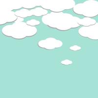 nubes conjunto aislado sobre un fondo azul. diseño de dibujos animados lindo simple. colección de iconos o logotipos. elementos realistas. ilustración vectorial de estilo plano.
