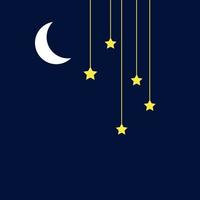 plantilla de diseño de papel tapiz ramadan kareem. colgando de la forma de la linterna de la luna y la linterna de las estrellas vector