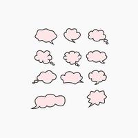 Speech bubbles vector set. Collection of comic-style pink speech bubbles.