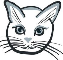 cat. Kitty. muzzle. face. eyes.  doodle, sketch. vector