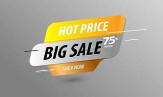 Big sale banner with gradient color. Discount label or badge for promotion vector