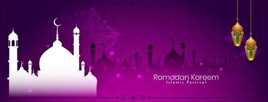 Religious Ramadan Kareem islamic festival banner design vector