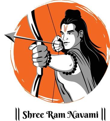 Shree Ram Navami celebration Lord Rama with bow and arrow
